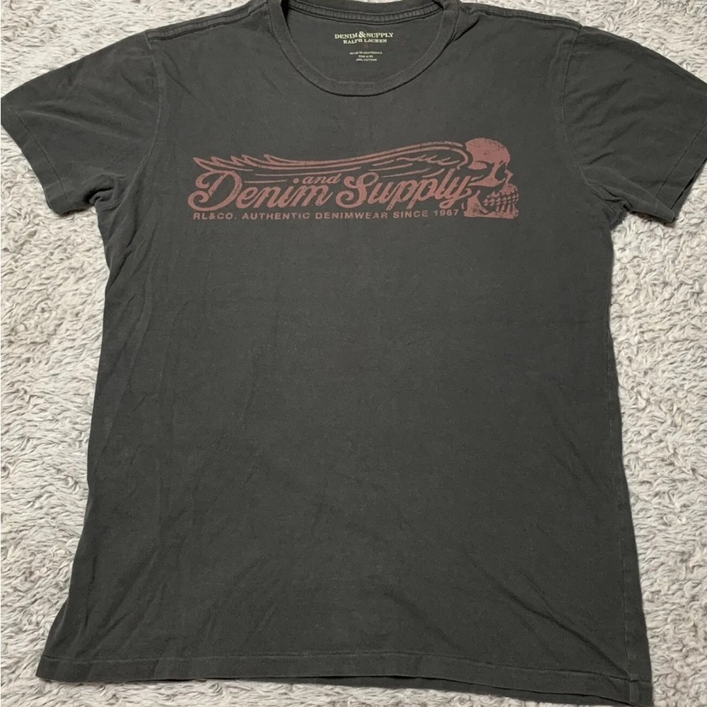 Denim & Supply Ralph Lauren faded Black Skull Graphic T Small